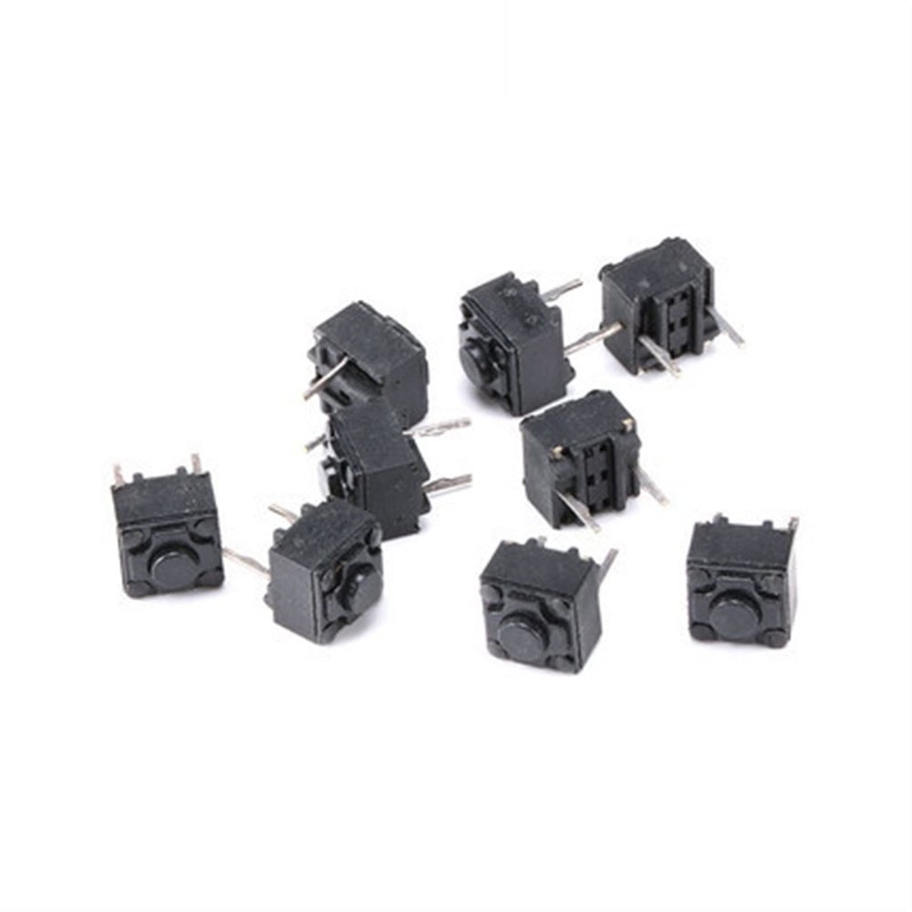 10Pcs 6 * 6 * 5.7/6/7.3mm Mouse Switch Momentary Tactile Tact Push Button Mini Micro Switch Middle 2 Pin (Size : 10Pcs 6X6X6) (Size : 10Pcs 6X6X7.3)