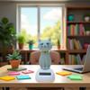 Gray Cute Solar Powered Dancing Cat Doll Figure - Swinging Solar Ornaments, Cat Figurine Statue Swinging Car Dashboard Decoration Ornaments Dashboard Office Home Desk DecorLearning and Education Tool view 3
