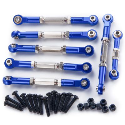 WEFEINO 7PCS Aluminum Adjustable Turnbuckles Camber Links Upgrade Parts for Tra-xxas 1/10 Slash 4X4 2WD Hoss Rustler VXL Stampede RC Truck Car