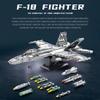 FULHOLPE F-18 Hornet Strike Fighter Building Blocks Set, MOC Military Aircraft Model Bricks Construction Toy Compatible with Major Brands - 1387 Pieces view 3