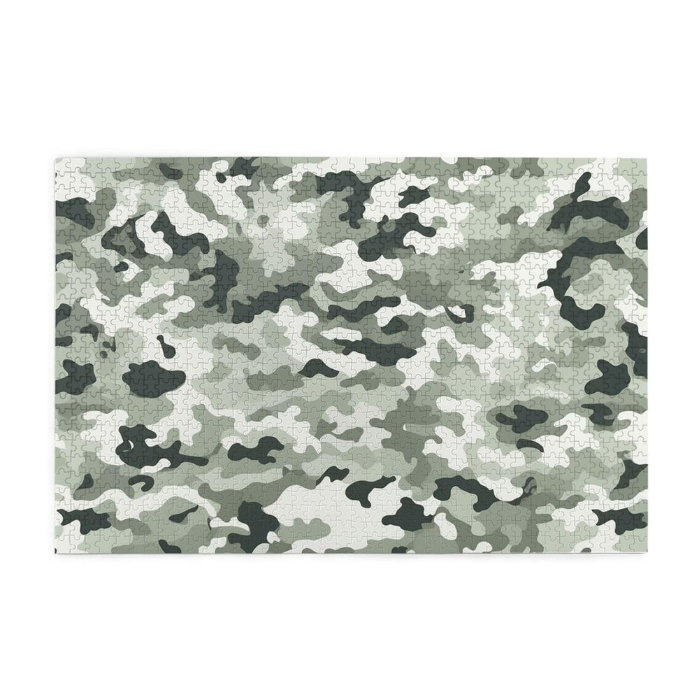 1000 Piece Jigsaw Puzzle for Adults Personalized Picture Puzzle White Camouflage Customized Wooden Puzzle for Family, Birthday, Wedding, Game Nights Gifts, 29.5"x19.7"