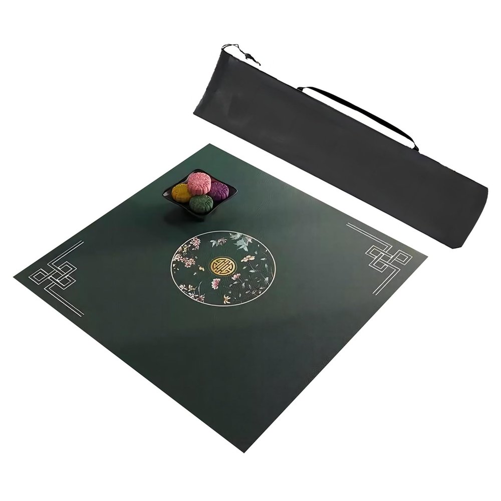 Leather Mahjong Table Mat, Anti Slip Wear Resistant Mahjong Game Mat, for Poker Card Games Board Games Tile Games (Color : Style 6, Size : 70x70cm (27.55x27.55in))