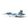 Kokiya 1/100 SU-27 Fighter Plane Model, Metal Plane Model Gift Souvenir, Miniature Toys with Display Stand for Bookshelf TV Cabinet, Black Base view 3