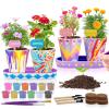 Tekoly 4 Set Paint & Plant Flower Gardening Kit - Gifts for Girls Ages 8-12, Arts and Crafts for Kids Ages 8-12, Kids Gardening Set, Toys Birthday for Girls Boys Ages 6 7 8 9 10 11 12 view 1