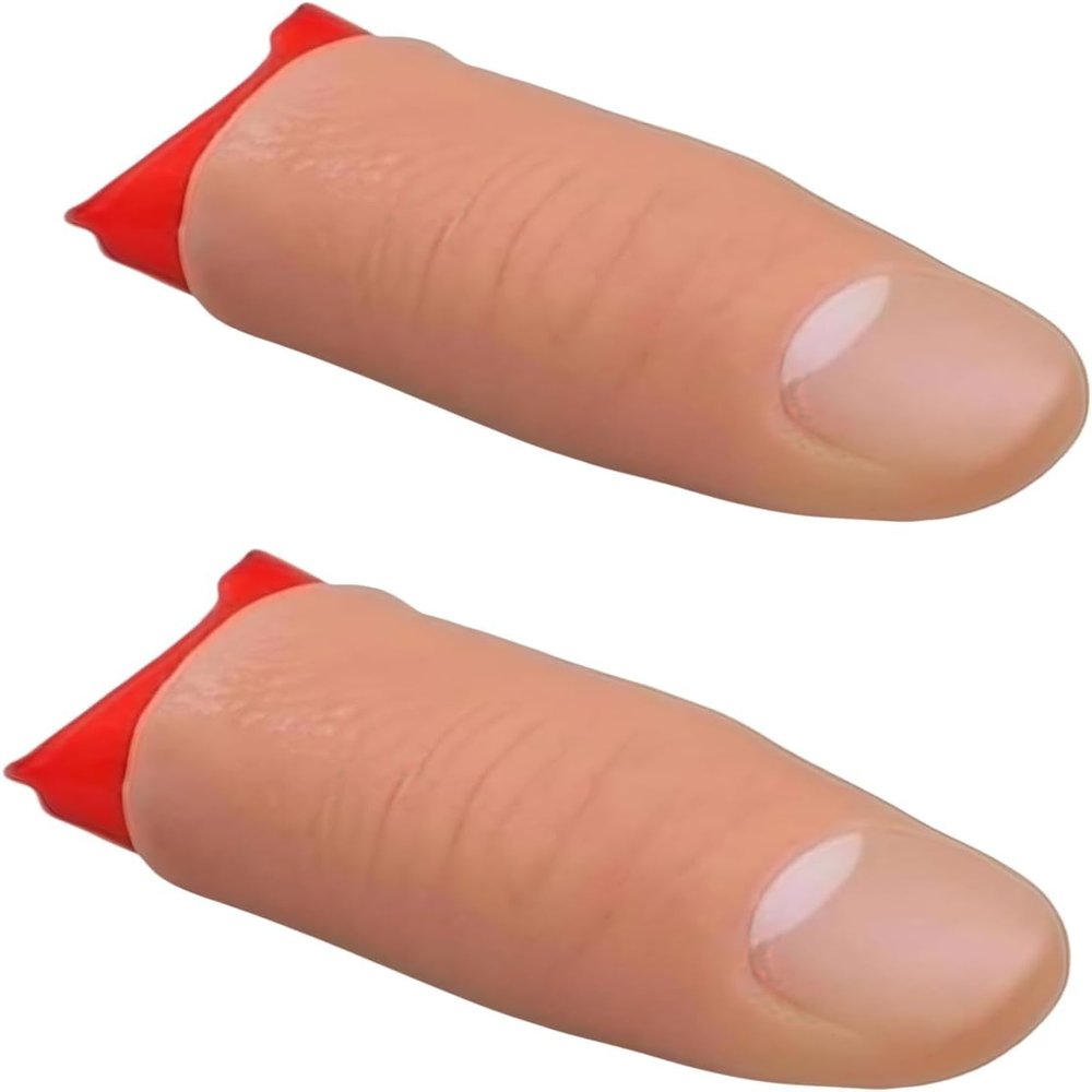2Pcs Thumb Tip Magic Tricks Fake Thumb Tip Vanish Magic Disappearing Silk Fake Thumb Tip Magic Trick Gimmick Magician Accessory Close up Illusions Making Objects Appear/DisappearNovelty and Gag Toys