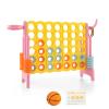 KOTEK Giant 4-in-a-Row, Jumbo Connect Yard Game Outdoor for Kids & Adults - 4-to-Score Family w/Quick-Release Sliders, 42 Rings, Ring Toss & Basketball Hoop (Without Carrying Bag, Pink) view 1