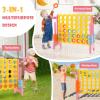 KOTEK Giant 4-in-a-Row, Jumbo Connect Yard Game Outdoor for Kids & Adults - 4-to-Score Family w/Quick-Release Sliders, 42 Rings, Ring Toss & Basketball Hoop (Without Carrying Bag, Pink) view 2