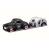 1941 Matt Black and Traveler Trailer Tow & Go 1/64 Diecast Model 15368-M view 1