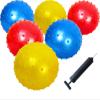 AppleRound 6-Pack of 7-inch Knobby Balls with 1 Air Pump - Fun Sensory Toy for Babies and Toddles, Party Favors, Inflatable Bouncy Balls view 1