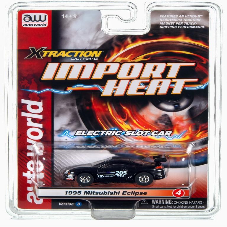 AUTO World Xtraction Import Heat SC391 Slot Car 1995 Mitsubishi Eclipse SR B
