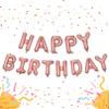Rose Pink HAPPY BIRTHDAY 3D Balloons Banner 16 Inch, Mylar Foil Letter Number Hanging Balloons, Reusable for girls boys adults,Surprise,Wedding, Celebration view 1