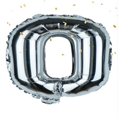 Silver Letter O Balloons 16 Inch, Mylar Foil Letter Alphabet, Hanging, Reusable for girls boys adults Birthday,Surprise,Wedding, Celebration, Sports Party Event Decoration Supplies