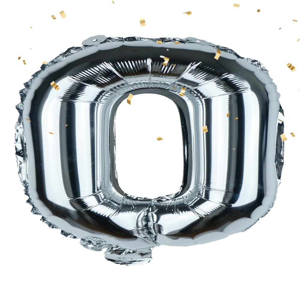 Silver Letter O Balloons 16 Inch, Mylar Foil Letter Alphabet, Hanging, Reusable for girls boys adults Birthday,Surprise,Wedding, Celebration, Sports Party Event Decoration Supplies