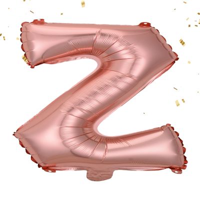 Rose Pink Letter Z Balloons 16 Inch, Mylar Foil Letter Alphabet, Hanging, Reusable for girls boys adults Birthday,Surprise,Wedding, Celebration, Sports Party Event Decoration Supplies