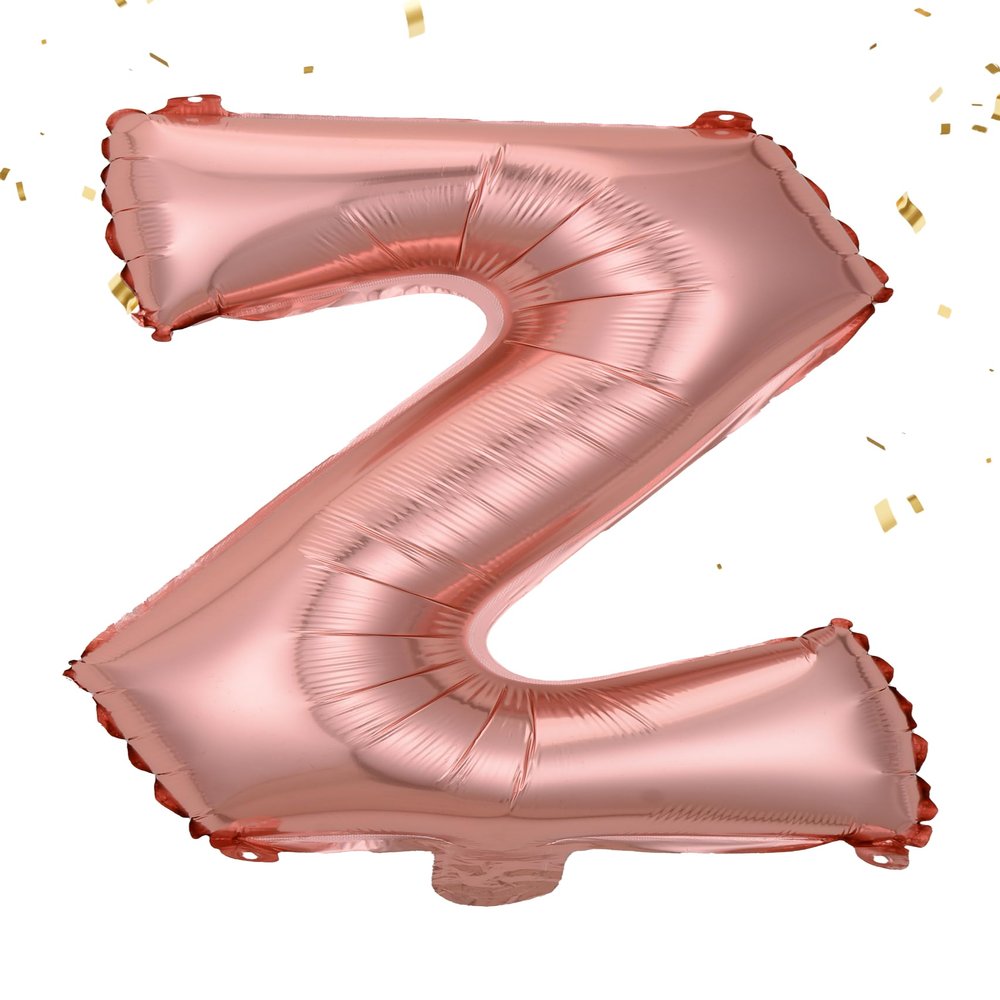 Rose Pink Letter Z Balloons 16 Inch, Mylar Foil Letter Alphabet, Hanging, Reusable for girls boys adults Birthday,Surprise,Wedding, Celebration, Sports Party Event Decoration Supplies
