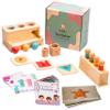 Bujjify Montessori Toy Set 11-12 Months Baby Toys- 1 Year Birthday Gift, Push Ball, Shape Puzzle, Popup Toy, Pincer Grasp, Diversity Board Book, Picture Cards, Brain Development Toddler Toy view 1