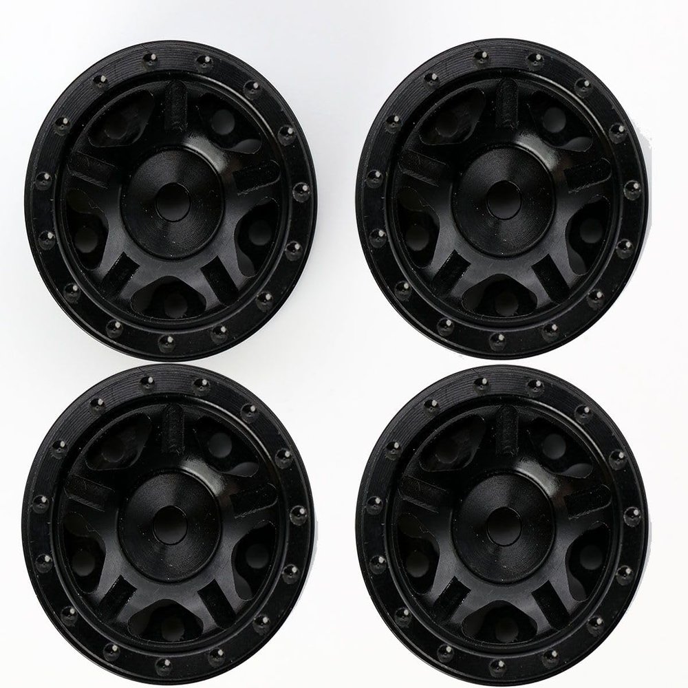 Power Hobby PHSCX2409BLACK 1.0 Axial SCX24 C10 Jeep Deadbolt Aluminum Beadlock Wheels, Black