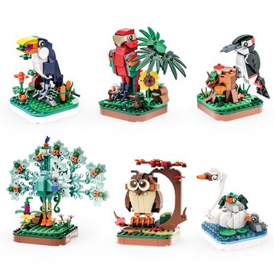 Apostrophe Games Majestic Birds Model Building Block Kit - 900 Pieces - Six Unique Bird Models for Kids and Adults