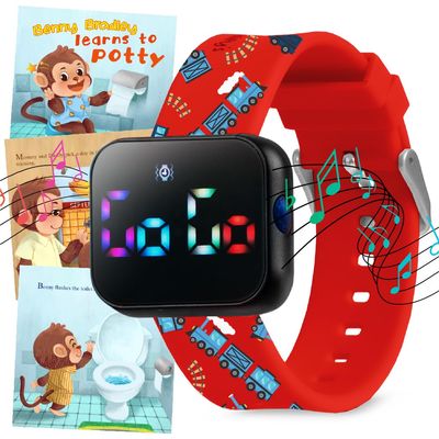 Potty Training Watch for Kids V2  A Water Resistant Potty Reminder Device for Boys & Girls to Train Your Toddler with Fun/Musical & Vibration Interval Reminder with Potty Training eBook (Train)