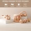 Wooden Baby Rattle Set - Montessori Grip Toy for Newborns, Natural Wood Gift Set of 3 view 2