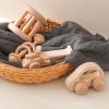 Wooden Baby Rattle Set - Montessori Grip Toy for Newborns, Natural Wood Gift Set of 3 view 4