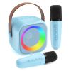 Jeefu Karaoke Machine for Kids, Toys for 3-12 Years Old Girls Gifts, Kids Karaoke Microphone Machine Toy, Best Fun Christmas Birthday Gifts for 5 6 7 8 9 10 11 Years Teens Girl Boys Blue 2 Mic view 1