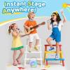 Jeefu Karaoke Machine for Kids, Toys for 3-12 Years Old Girls Gifts, Kids Karaoke Microphone Machine Toy, Best Fun Christmas Birthday Gifts for 5 6 7 8 9 10 11 Years Teens Girl Boys Blue 2 Mic view 2