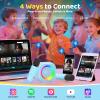 Jeefu Karaoke Machine for Kids, Toys for 3-12 Years Old Girls Gifts, Kids Karaoke Microphone Machine Toy, Best Fun Christmas Birthday Gifts for 5 6 7 8 9 10 11 Years Teens Girl Boys Blue 2 Mic view 4
