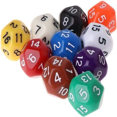 10 Pcs Polyhedral Dice for Dungeons and Dragons 16 Sided Dice Set Polyhedral Dices with Other Table Games with Random Multi Colored Assortment Playing Dice,Dices and AccessoriesRole Playing Dices