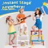 Jeefu Karaoke Machine for Kids, Toys for 3-12 Years Old Girls Gifts, Kids Karaoke Microphone Machine Toy, Best Fun Christmas Birthday Gifts for 5 6 7 8 9 10 11 Years Teens Girl Boys Beige 2 Mic view 2