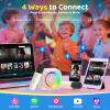Jeefu Karaoke Machine for Kids, Toys for 3-12 Years Old Girls Gifts, Kids Karaoke Microphone Machine Toy, Best Fun Christmas Birthday Gifts for 5 6 7 8 9 10 11 Years Teens Girl Boys Beige 2 Mic view 4