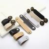 NALsa 1PCS 96-128mm Leather Drawer Handles Dresser Cupboard Wardrobe Pulls Kitchen Cabinet Handle Door Knobs and Handles (Color : MBS0043-2, Size : 1PCS) view 3