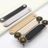 NALsa 1PCS 96-128mm Leather Drawer Handles Dresser Cupboard Wardrobe Pulls Kitchen Cabinet Handle Door Knobs and Handles (Color : MBS0043-2, Size : 1PCS) view 4