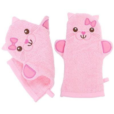 2pcs Bath Baby Scrub Kids Bath Mittens Kids Washcloths Body Brush Glove Baby Hand Mittens Wash Mitt Bathing Rubbing Mitt Toddler South Korea Child