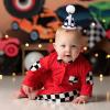 YOUAME Race Car 1st Birthday Hat - Party Decorations, Boy Outfit, Plaid Crown, Racing First Photo Prop view 3