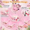 Tea Party Set for Little Girls, 49PCS Princess Tea Time Toys Including Tea Set Dessert Carrying Case, Kids Kitchen Pretend Playset, Montessori Toys for Toddlers 3 - 8 Year Old Girl Birthday Gifts view 4