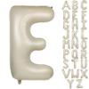 Big Alphabet Foil Balloons - 40 In Cream White Letter E, Beige Large Inflating Balloons for Boys Girls Birthday Party, Baby Shower Decoration view 1
