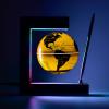 BEBEVOGUE Personalized Magnetic Levitation Floating Globe with LED Light & Pen Lighting World Globe for Office Home Desk Gadget Decor Cool Stuff Birthday Gift for Men Kids Boss Boys (Gold) view 2