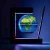 BEBEVOGUE Personalized Magnetic Levitation Floating Globe with LED Light & Pen Lighting World Globe for Office Home Desk Gadget Decor Cool Stuff Birthday Gift for Men Kids Boss Boys (Blue) view 2