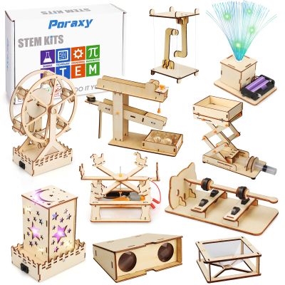 10 in 1 STEM Kits for Kids 8-10-12, Science Crafts Building Kits, Toys for Ages 8-13, Gifts for 8 9 10 11 12 13 Year Old Boys and Girls, Wooden 3D Puzzles, Educational Projects