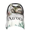 Personalized Winter Carseat Cover for Baby Custom Name Car Seat Canopy for Newborn Baby Boys Girls 2 in 1 Mom Nursing Breastfeeding Covers Panda Minky Baby Carrier Stroller Covers view 1