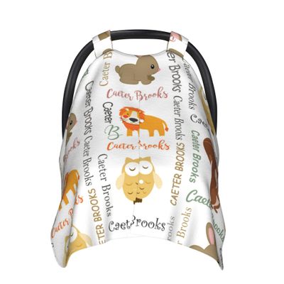 Personalized Car Seat Canopy Breastfeeding Cover Custom Name Baby Stroller and Carseat Cover for Newborn Baby Boys Girls 2 in 1 Mom Nursing Breastfeeding Covers Woodland Minky Baby Blanket