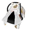 Personalized Car Seat Canopy Breastfeeding Cover Custom Name Baby Stroller and Carseat Cover for Newborn Baby Boys Girls 2 in 1 Mom Nursing Breastfeeding Covers Woodland Minky Baby Blanket view 2