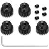 48P Pinion Gear Set 1/8 inch Hole Compatible with 0.8 Metric Pitch 3.175mm Shaft 19T 20T 21T 22T 23T with Hex Key and 5 Grub Screws view 1