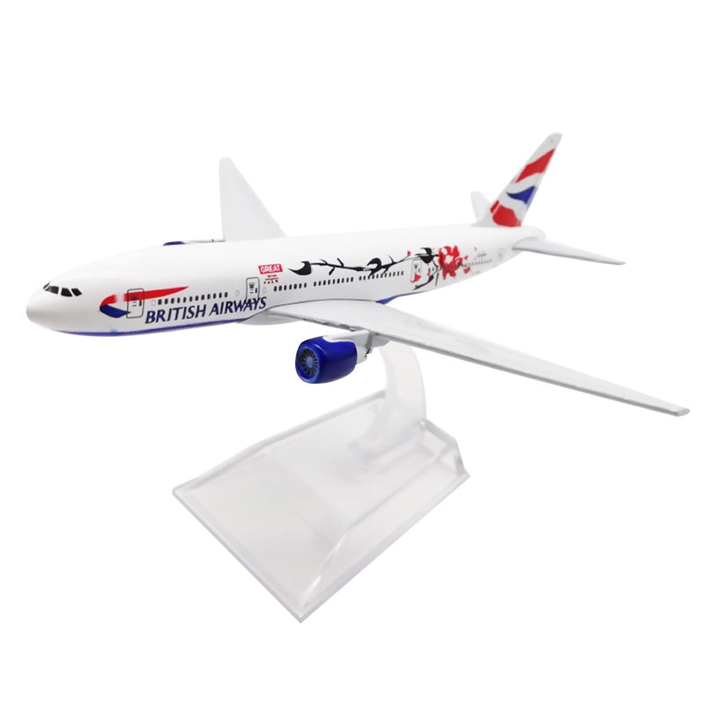 ZEZEFUFU 1/400 Scale 15cm Aircraft British B777 Plum Alloy Plane Model Home Office Decoration Gifts