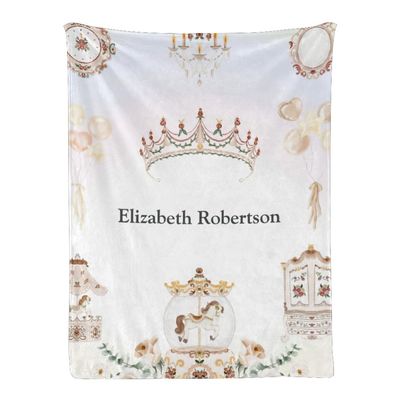 Seamaid Custom Baby Blankets with Name Personalized Baby Blankets for Girls Personalized Baby Gifts Custom Princess Crown Blanket for Girls - Fairy Princess 40x50in