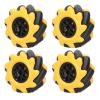 60mm Mecanum Wheel, Yellow and Black,Running with Better Gripping, Compatible with Building Blocks, for Motors (Two Pairs) view 1