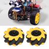 60mm Mecanum Wheel, Yellow and Black,Running with Better Gripping, Compatible with Building Blocks, for Motors (Two Pairs) view 2