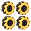 60mm Mecanum Wheel, Yellow and Black,Running with Better Gripping, Compatible with Building Blocks, for Motors (Two Pairs) view 3