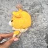 Baby Rattle Crochet Gift, Nordic Style Animal Giraffe Rattle, Wooden Teether Ring, Newborn Baby Boy Crochet, Girl, Mom to be, Infant, Gender Neutral Shower Custom Gift view 3